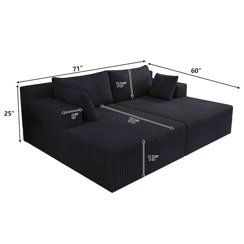 96" Cloud Sectional Couch with L-Shape Chaise,Modern Modular Sofa with Deep Seat, Upholstered Couches for Living Room Bedroom