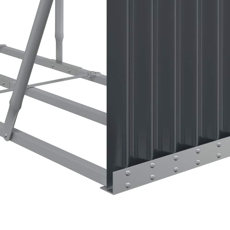 vidaXL Log Holder Outdoor Indoor Storage Firewood Rack Stand Galvanized Steel