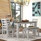 preview thumbnail 2 of 8, 6-Piece Wooden Dining Table Set with Rectangular Table, 4 Chairs & Bench