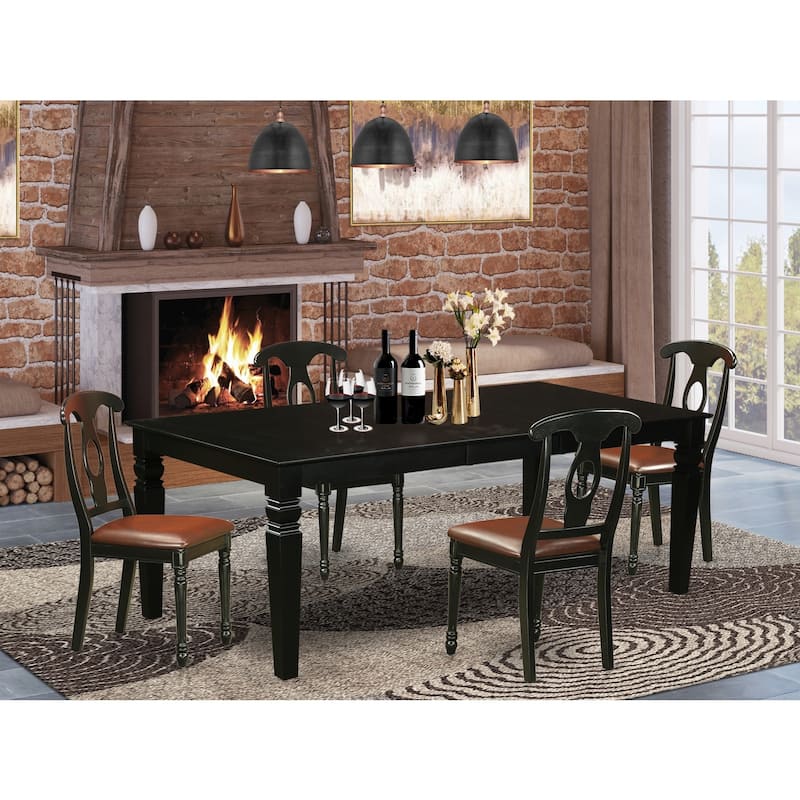Dining Table Set for 8 - Modern Kitchen Table with Chairs - Elegant Black Finish
