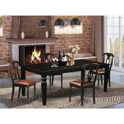 Dining Table Set for 8 - Modern Kitchen Table with Chairs - Elegant Black Finish