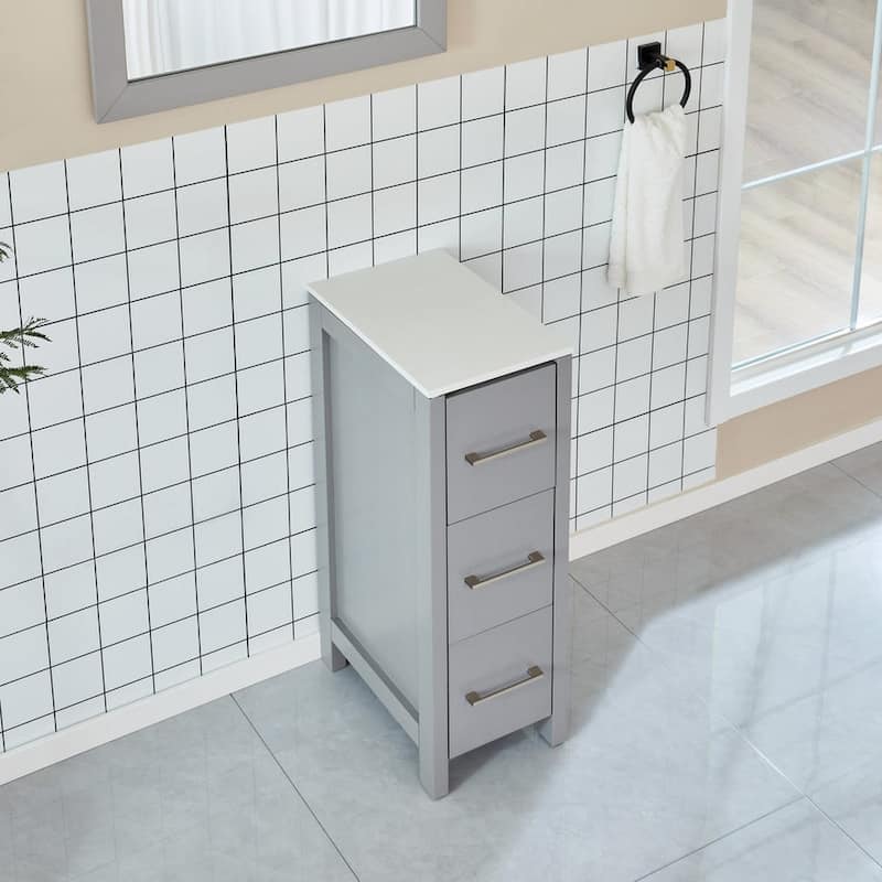 Vanity Art 12-Inch Bathroom Vanity Cabinet 3 Drawer Side Storage Organizer Freestanding Single Vanity Bedroom/Bathroom/Entryway