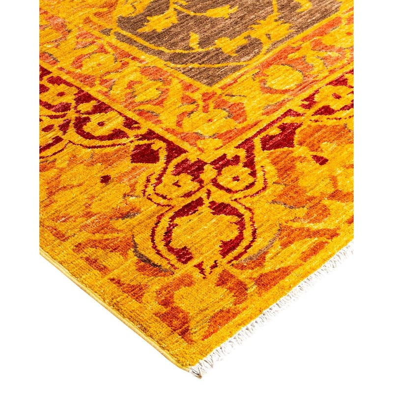 Overdyed, One-of-a-Kind Hand-Knotted Area Rug - Brown - 6' 1" x 9' 0"