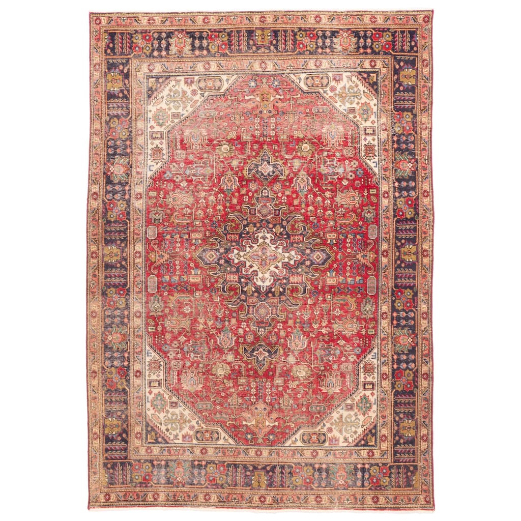 ECARPETGALLERY Hand-knotted Antalya Vintage Red Wool Rug - 6'6 x 9'3