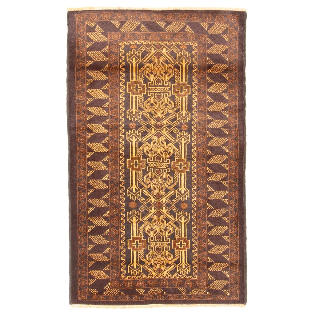 ECARPETGALLERY Hand-knotted Teimani Light Brown Wool Rug - 2'10 x 4'9