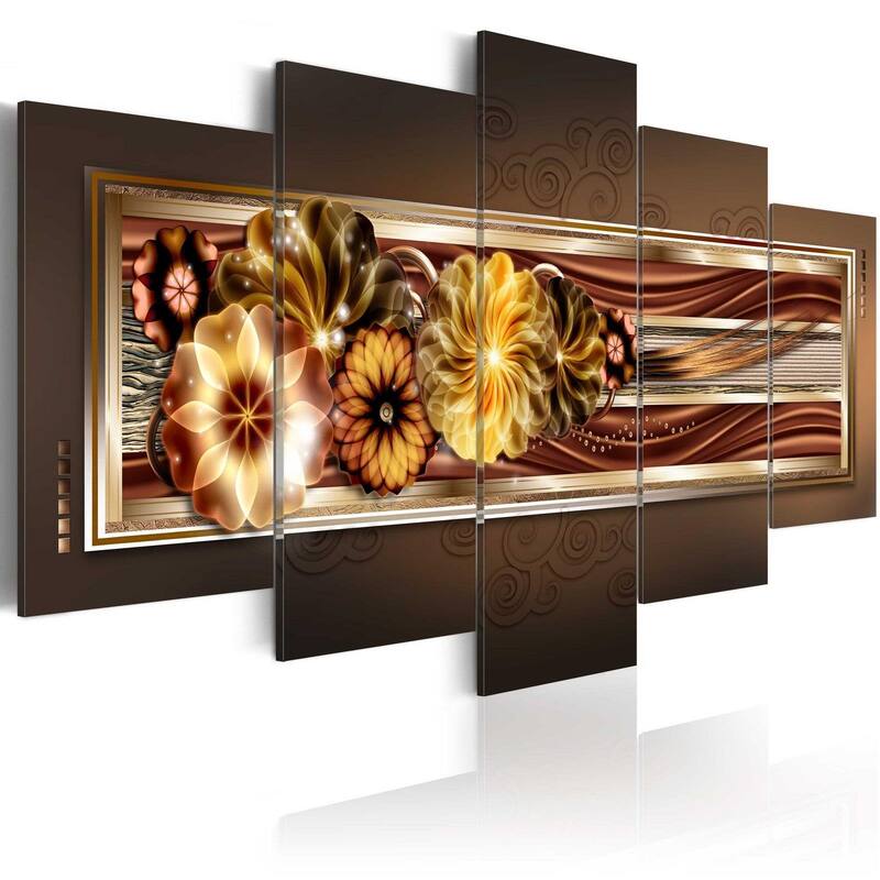 Glam Canvas Wall Art - Floral Serenade - 5 Pieces - 80"Wx40"H
