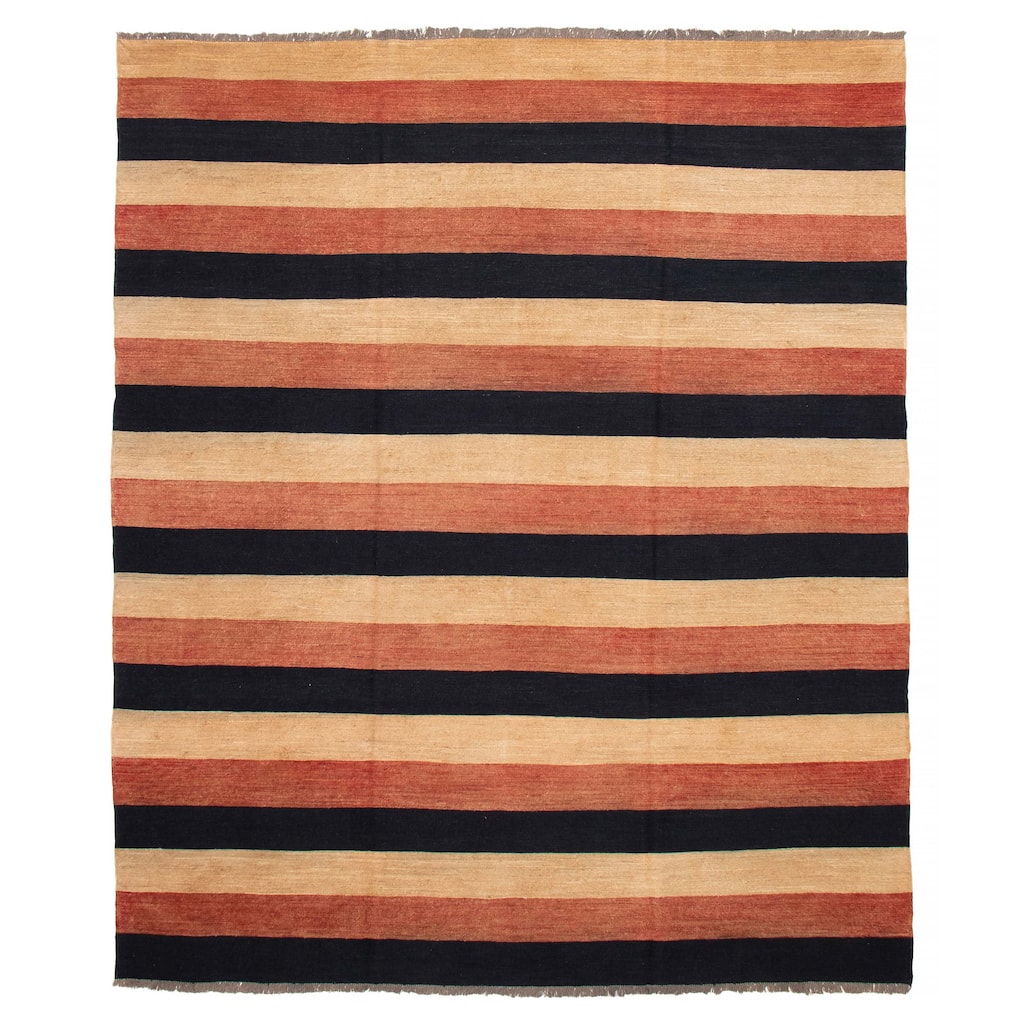ECARPETGALLERY Flat-Weave Natural Copper Wool Tapestry Kilim - 9'2 x 11'0