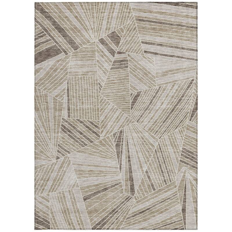 HomeRoots Geometric Transitional Rectangle Outdoor Rug