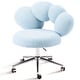 preview thumbnail 11 of 22, Armless Desk Chair Makeup Vanity Chair with Wheels and Adjustable Height Office Chair Criss Cross Cross-Legged Chair