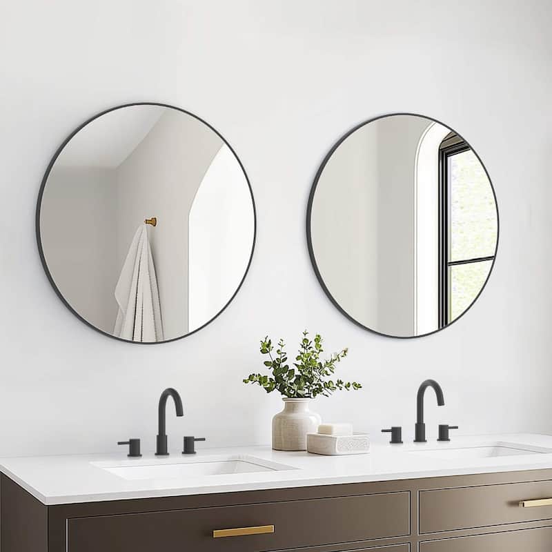 32 Inch Shatterproof Wall Mount Metal Frame Mirror
