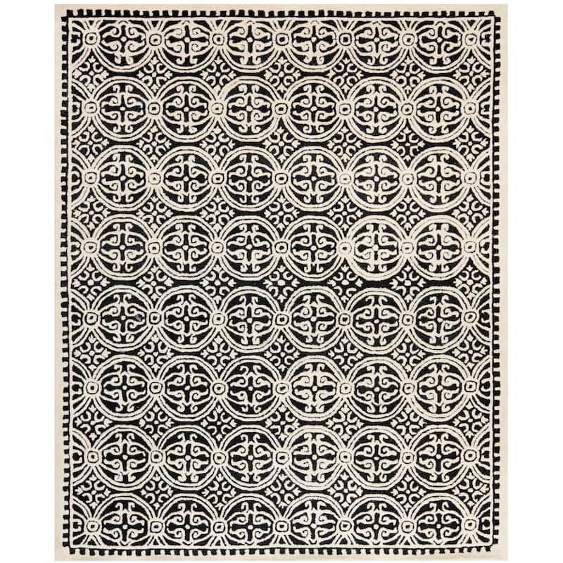SAFAVIEH Handmade Cambridge Myrtis Moroccan Wool Rug - 11' x 15' - Black/Ivory - Rectangle