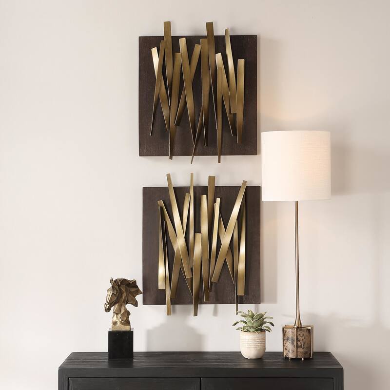 Uttermost 04382 Crosshatch 19-3/4" x 24" Frameless Decorative Panels -