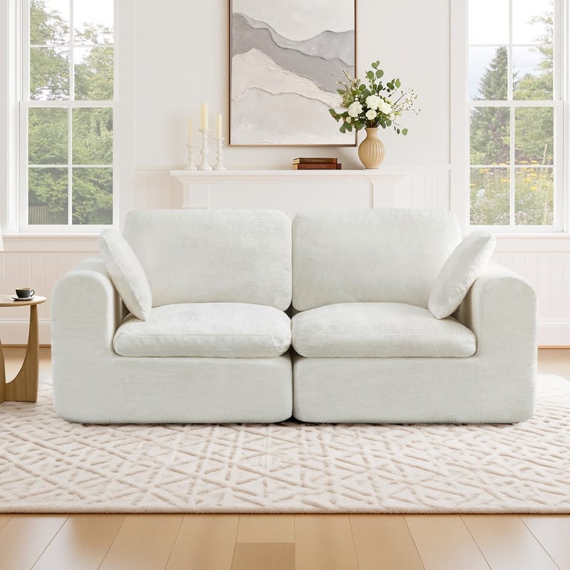 Spruce & Spring Compressed Modular Sectional Boneless Sofa for Living Room