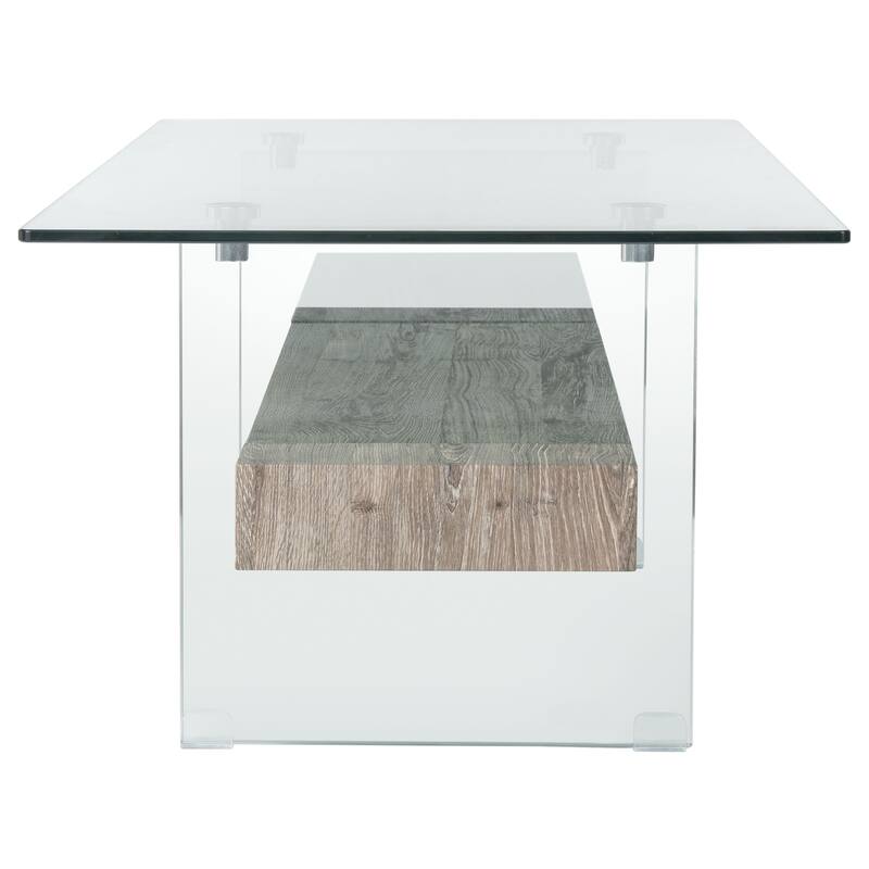 SAFAVIEH Gennie Modern Glass Coffee Table - 43.3" x 23.6" x 16.5" - 43Wx24Dx17H