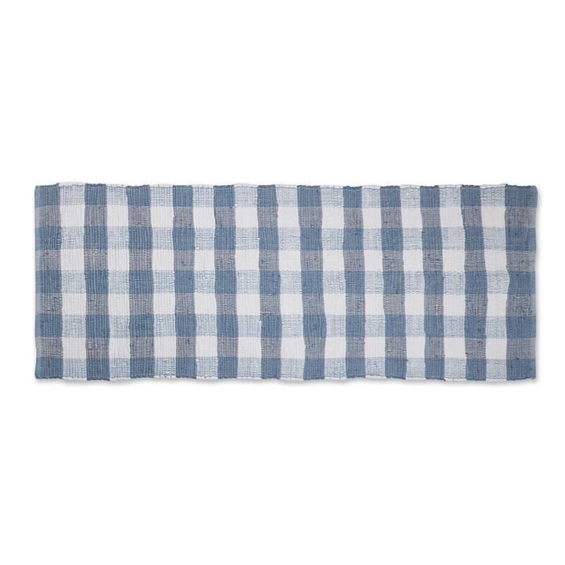 DII Antique Green & White Buffalo Check Rag Rug 26x40 inch