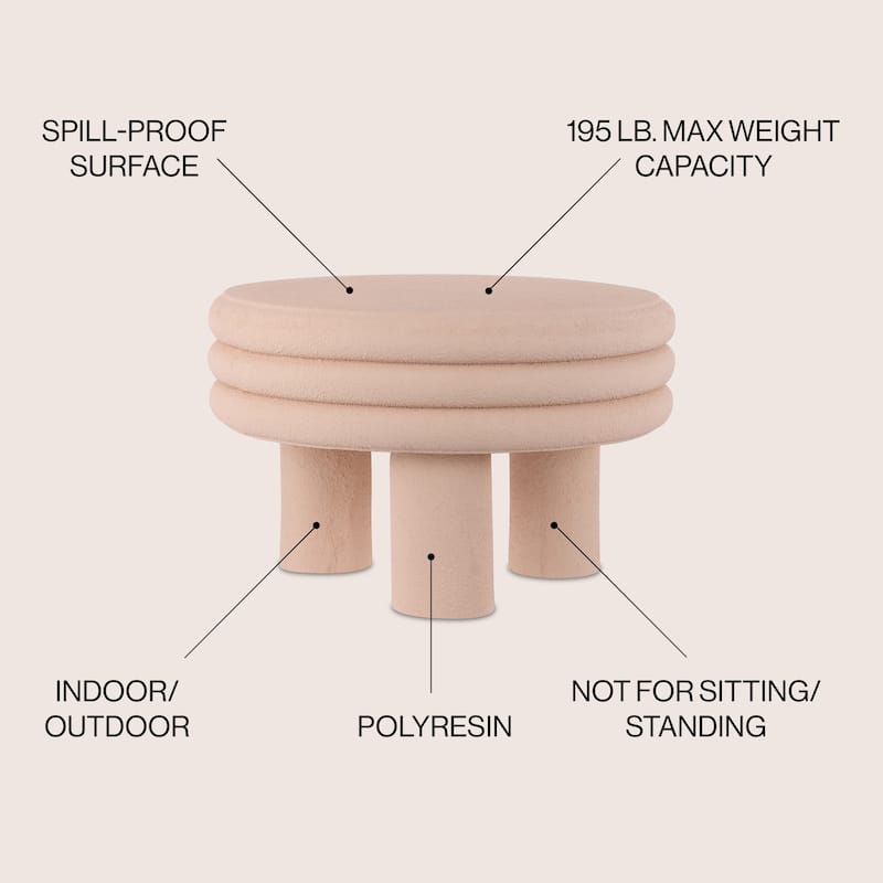 Evans 13.5" Contemporary Minimalist Curvy Low Accent Table , by JONATHAN Y