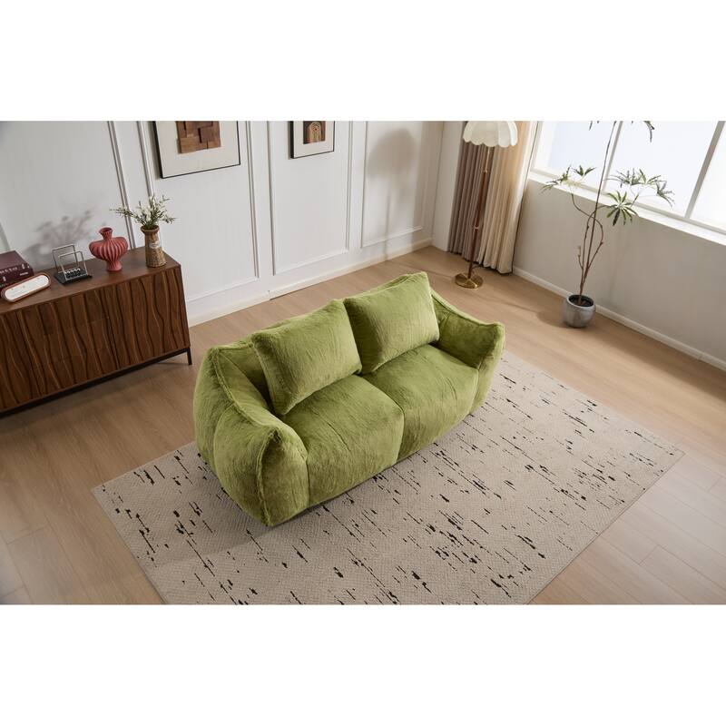 Oversized Bean Bag Sofa Reading Chair, 2-Seater Giant Bean Bag Couch with Pillows, Loveseat Chaise Lounge Sofa Chair