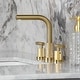 preview thumbnail 3 of 34, Kingston Brass Convergent Two-Handle 3-Hole Deck Mount Widespread Bathroom Faucet with Knurled Handle and Brass Pop-Up Drain