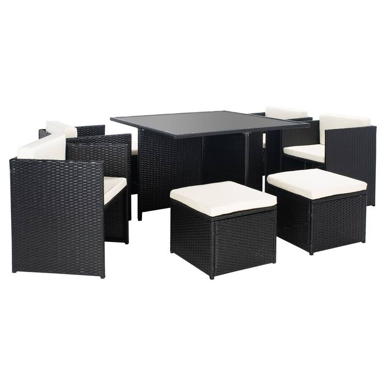 SAFAVIEH Outdoor Living Klena 9-piece Dining Set - 45"W x 45"D x 29"H