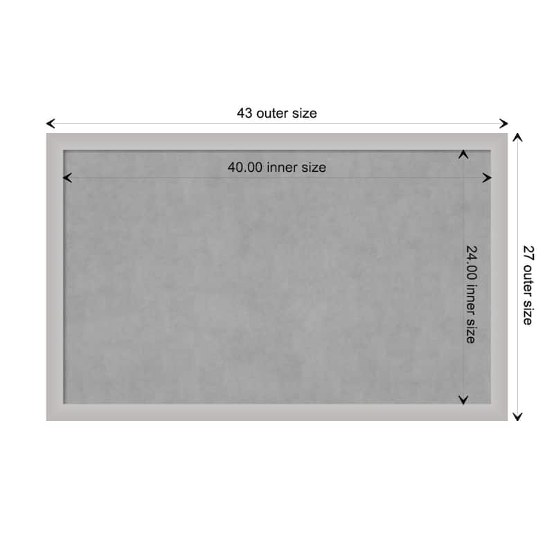 Amanti Art Low Luster Silver Framed Magnetic Board - Board Size 40x24