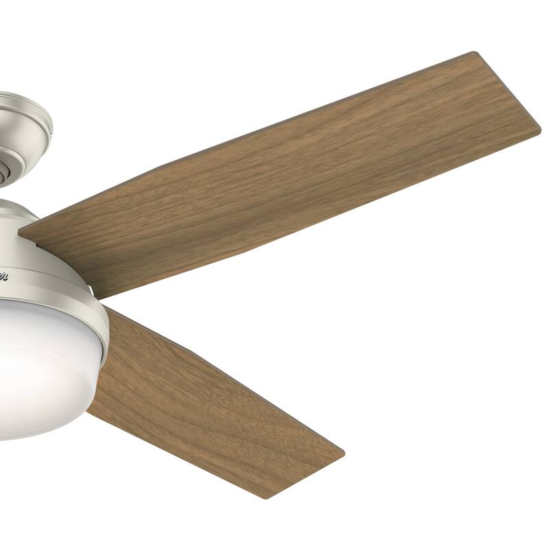 Hunter Fan Dempsey Collection Matte Black Metal and Glass Ceiling Fan with 4 Reversible Blackened Oak/Dark Walnut Blades