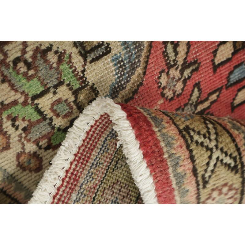 Hand Knotted Oriental 100% Wool Carpet Traditional Tribal Red Tabriz Area Rug - 4' 10'' X 3' 5''