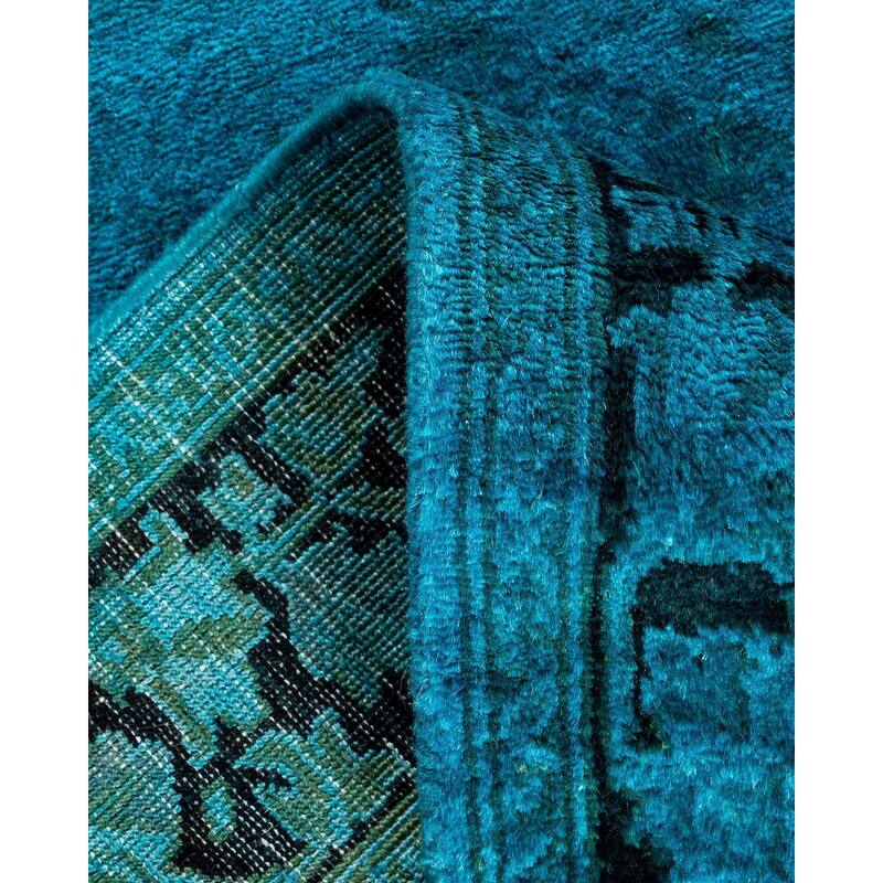 Fine Vibrance, One-of-a-Kind Hand-Knotted Runner Rug - Blue, 2' 5" x 12' 3" - 2' 5" x 12' 3"