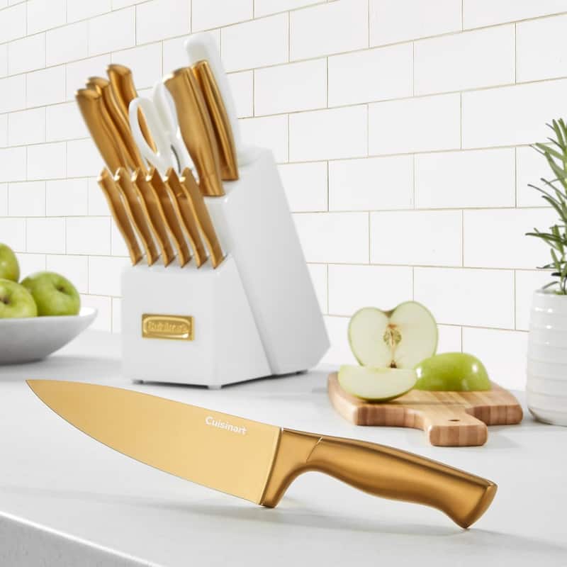 Cuisinart Professional 15pc Cutlery Block Knife Set, Steel Blades , Lightweight, Stainless Steel, Durable & Dishwasher Safe