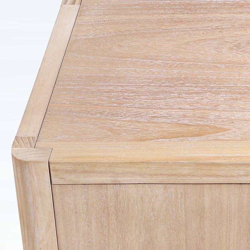 4-Door Cabinet with Smooth Rounded Corners & Refined Metal Handles