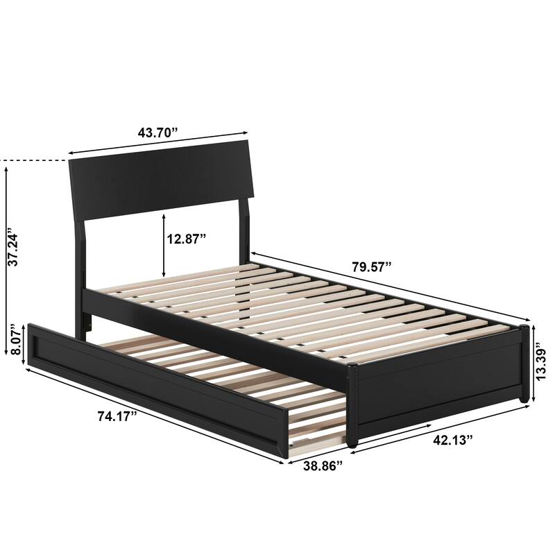 Norla Wood Platform Bed with Trundle