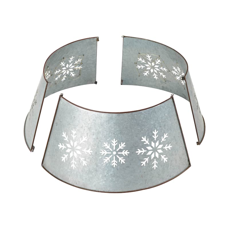 Glitzhome 22"/26"D Christmas Metal Snowflake Tree Collars with Lights