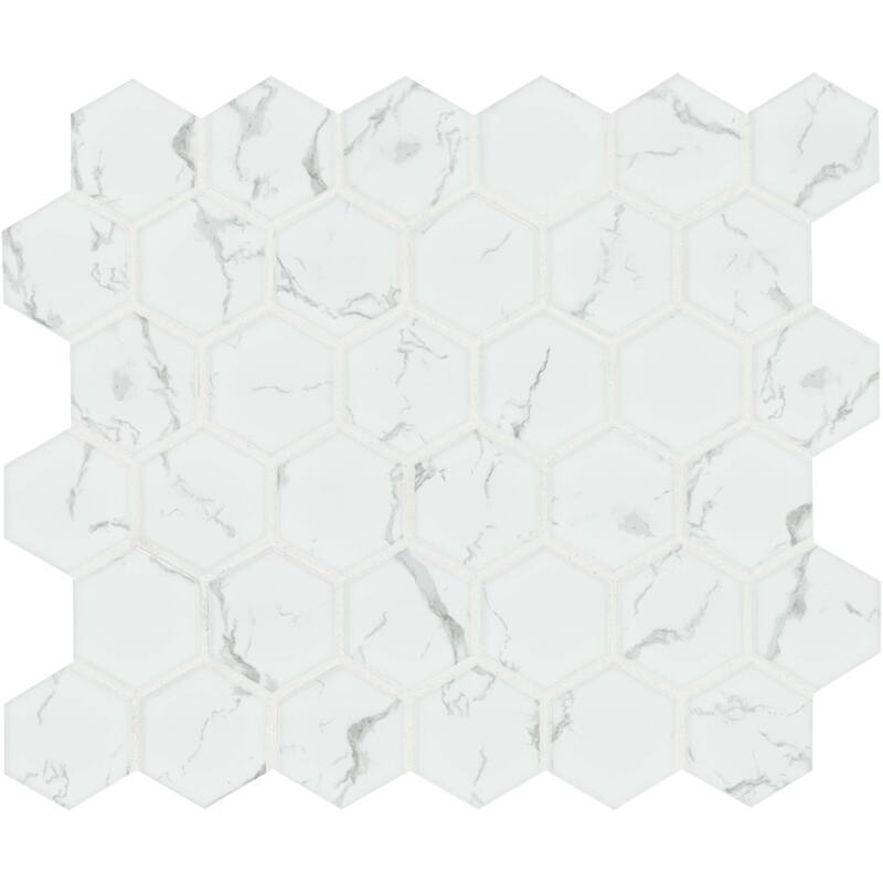 Ackland AKM-P-2X2HXM-CA 11" x 13" Porcelain Geometric Floor and Wall