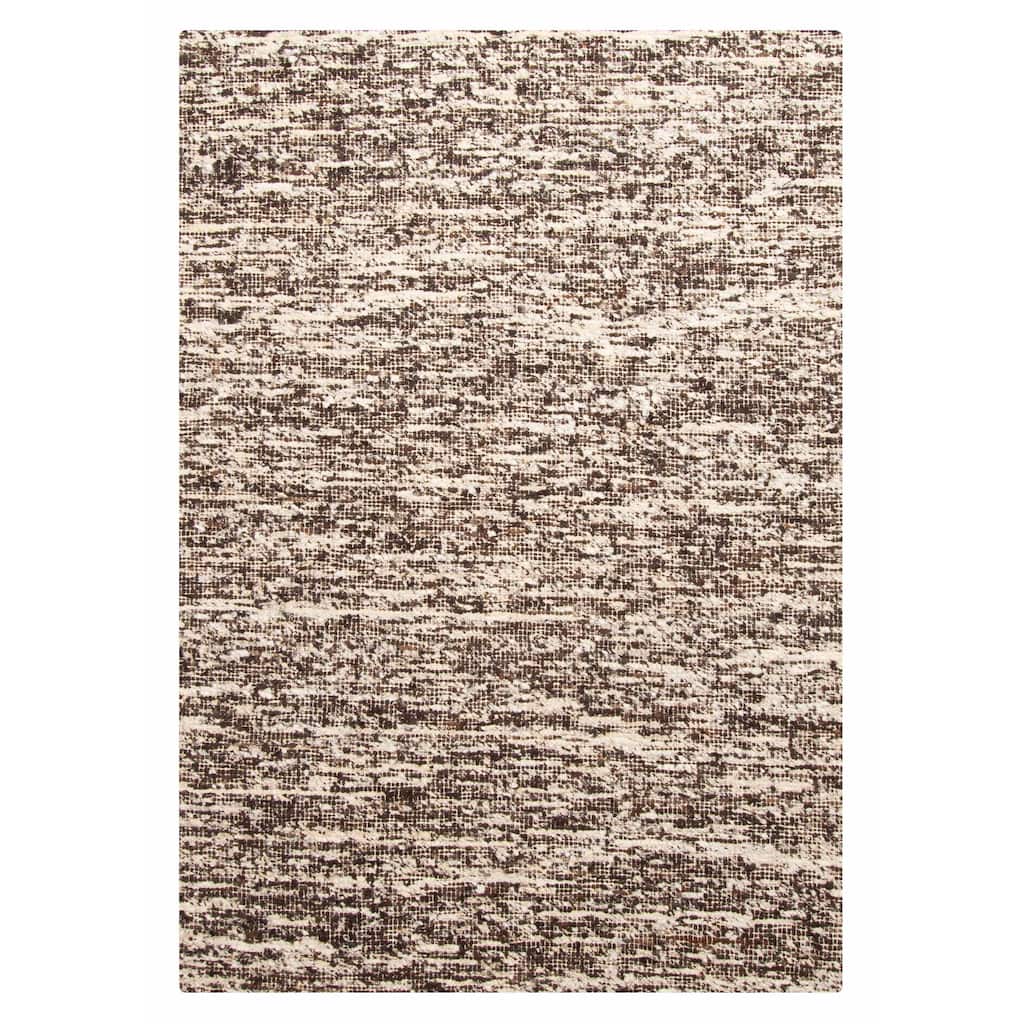 ECARPETGALLERY Braid weave Sienna Dark Brown Wool Rug - 5'1 x 7'4