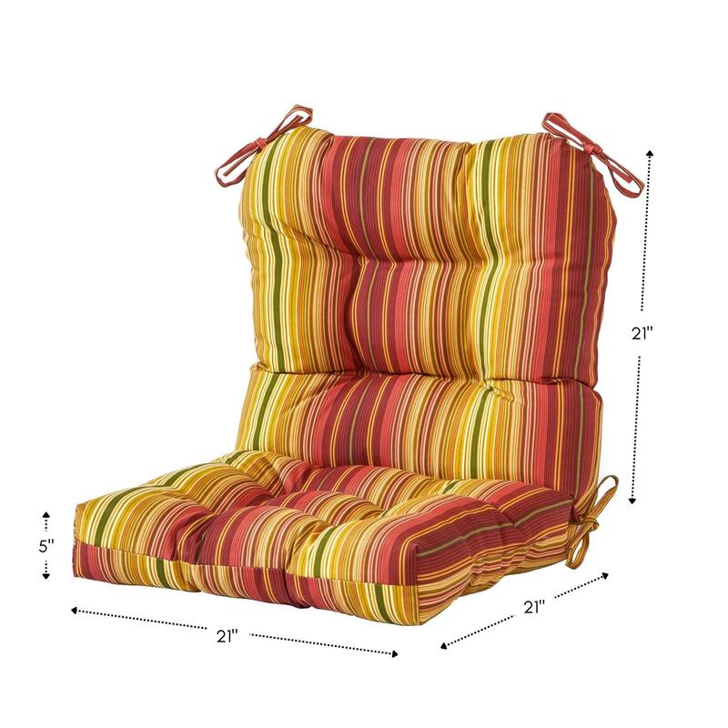Kinnabari Stripe 21 x 42-inch Outdoor Seat/Back Chair Cushion (Set of 2) (Cushions Only)