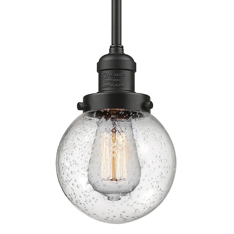Innovations Lighting Beacon Single Light 6" Wide Mini Pendant with - Oil Rubbed Bronze / Seedy