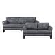 preview thumbnail 13 of 17, Fremont & Park Howe 2-Piece Leather Living Room Sofa Set Burnish Gray