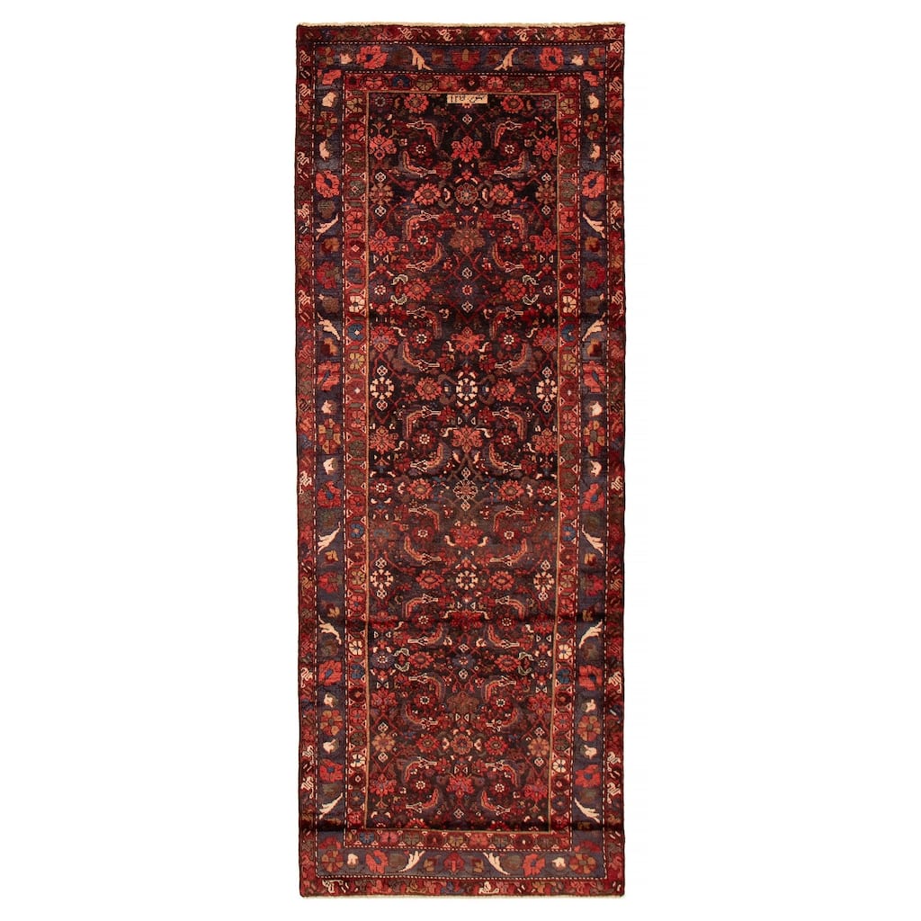 ECARPETGALLERY Hand-knotted Andelz Dark Navy Wool Rug - 3' 5" x 9' 4"