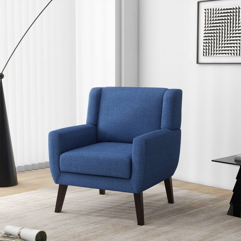 Upholstered Armchair with Wide Back Accent Chair - Blue