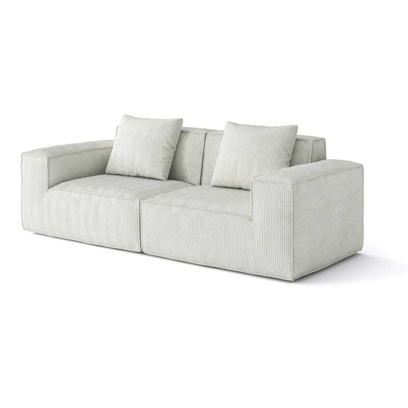 Soft Corduroy Cloud Velvet Fabric Two Person Sofa