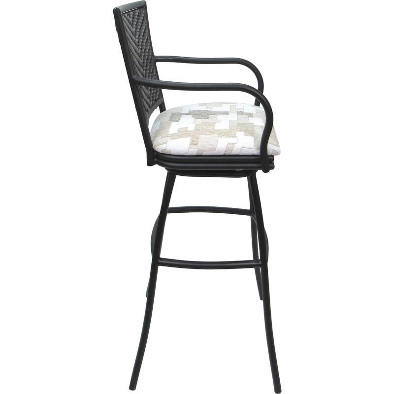 Set of 3 Outdoor Indoor Bar Stool Counter, Extra Tall - Erin with Arms