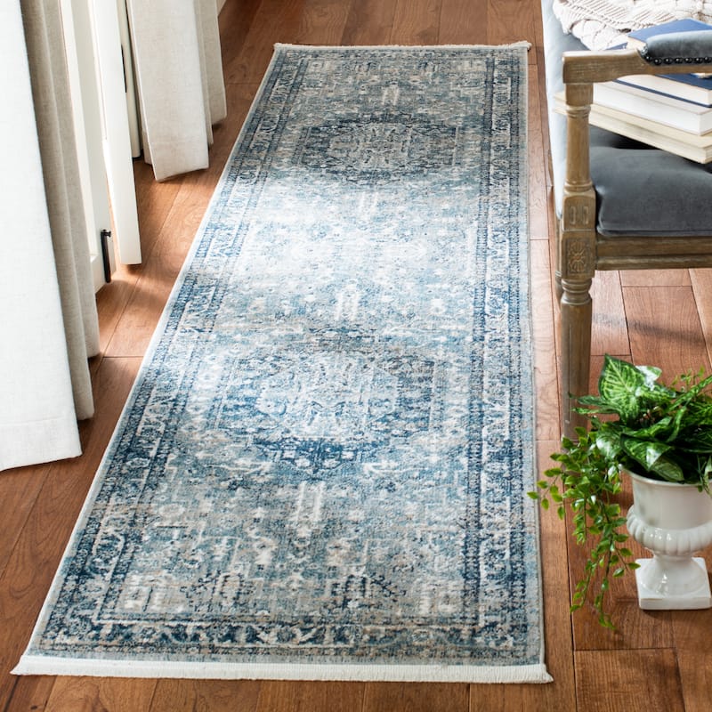 SAFAVIEH Victoria Aurelia Traditional Oriental Rug - 2'2" x 10' Runner - Blue/Grey
