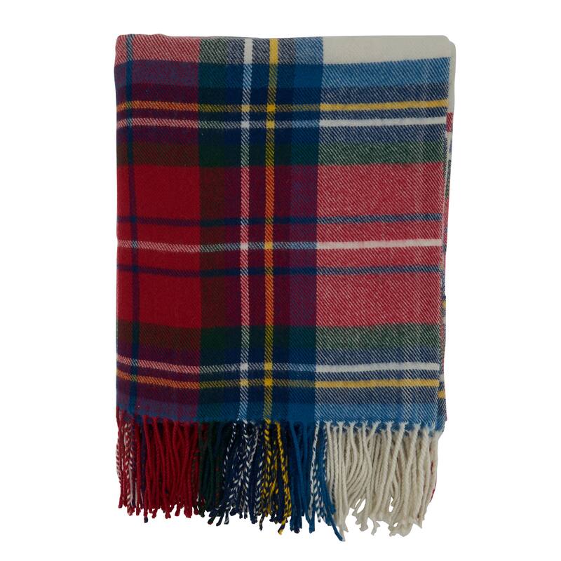 Casual Throw Blanket With Plaid Design