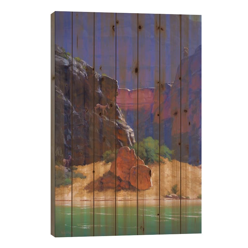 Between A Rock And A Hard Place Print On Wood by Cody DeLong - Multi-Color - 26x18x1.5