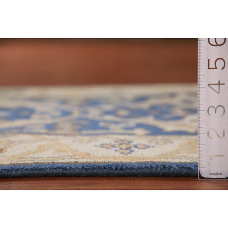 Blue Oushak Oriental Runner Rug Handmade Hallway Wool Carpet - 2'6"x 9'9"