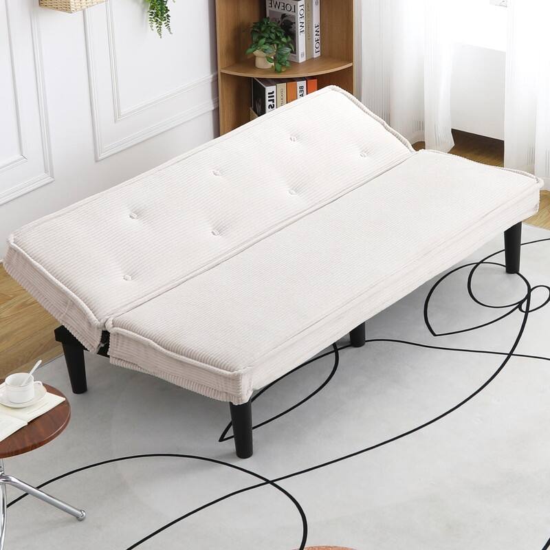 65.7" Corduroy Armless Upholstered Sofa Bed