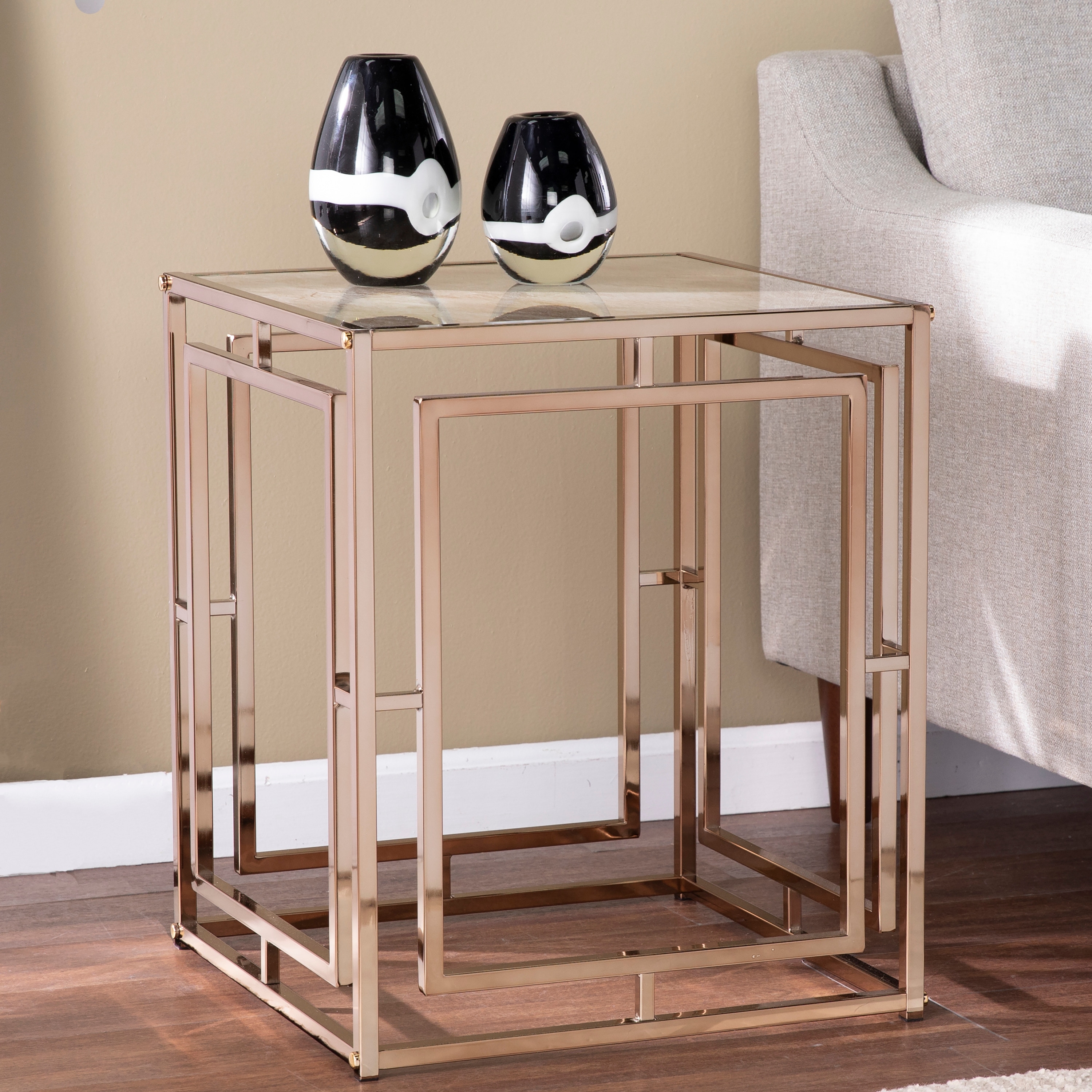 Silver orchid grant shop glam accent table