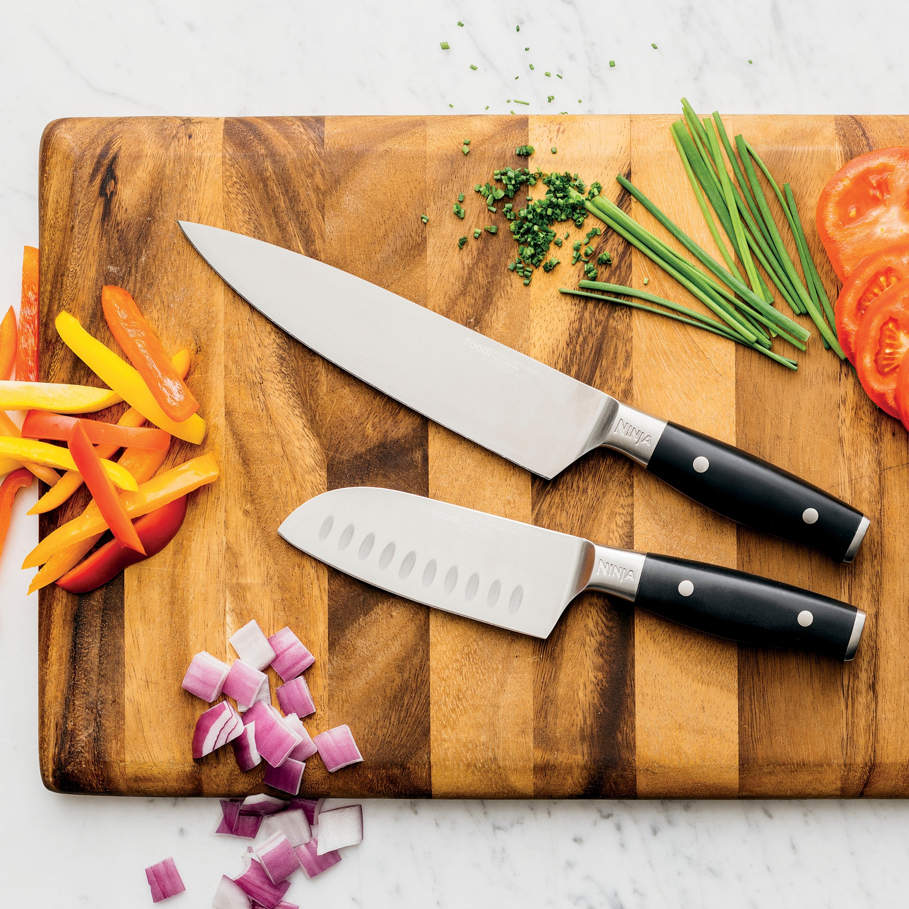 Ninja Foodi NeverDull 2-Piece Stainless Steel Chef & Santoku Knife