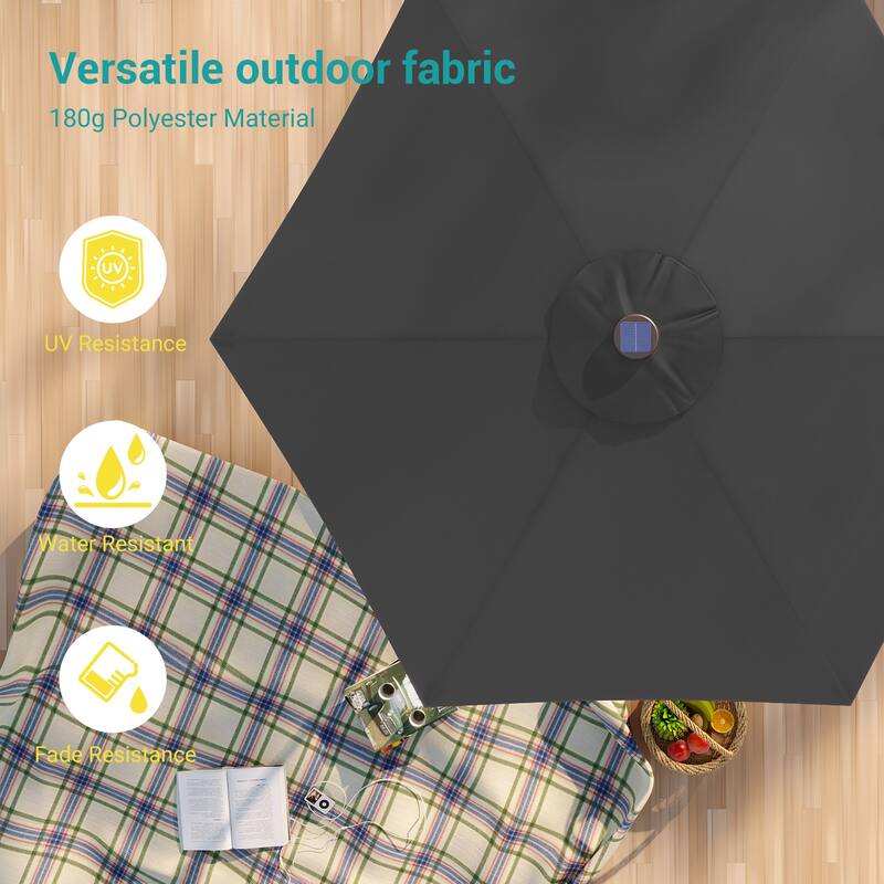 Bonosuki 7.5Ft LED Patio Market Umbrella Outdoor Table Umbrella