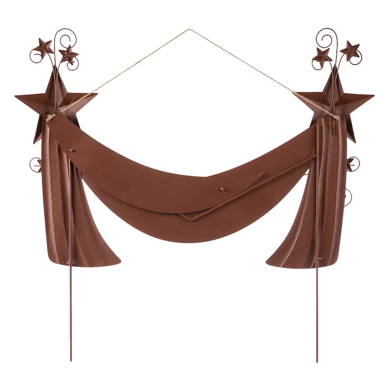 Glitzhome Metal Americana Stars Stripes Yard Stake Wall Sign with Welcome Flag