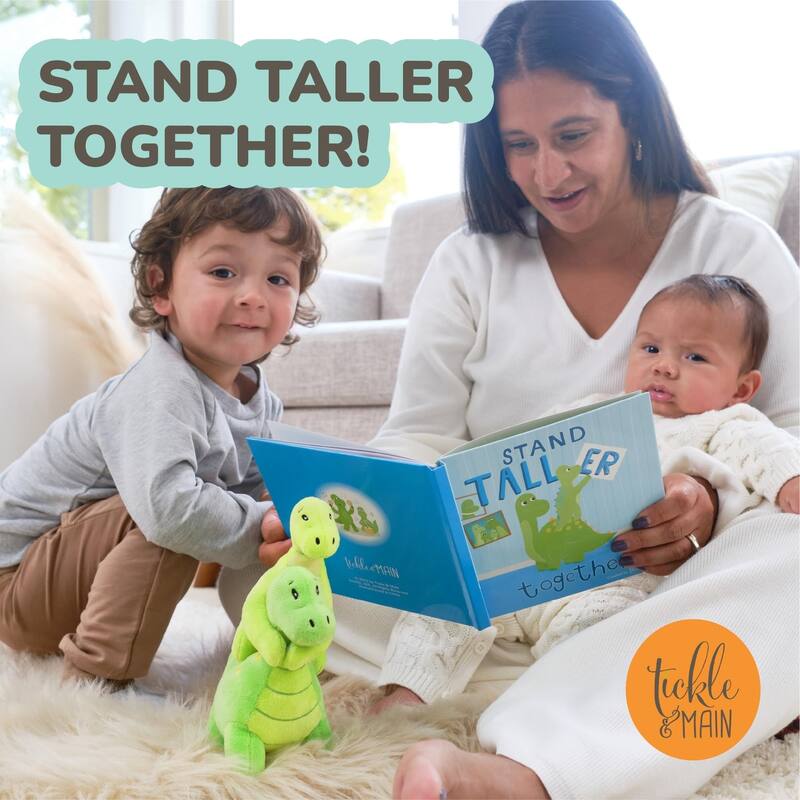 Tickle & Main 3-Piece New Big Brother Dinosaur Gift Set, Includes Stuffed Animals & Storybook for Announcing Sibling